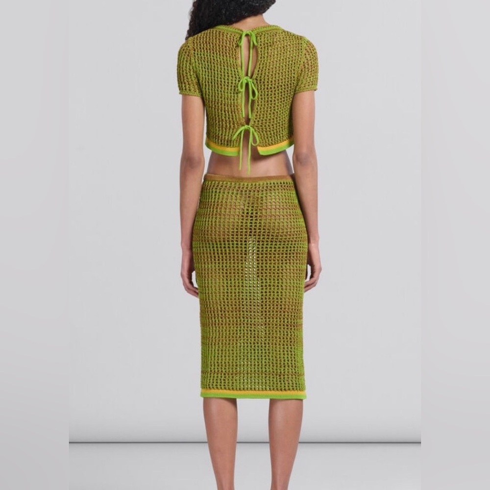 Micas Green Knit Dress with Yellow Accents - Picture 8 of 8
